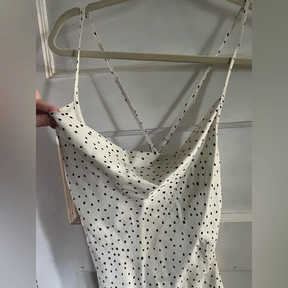 NWT Anthropologie White Tank with Black Polka Dots - Picture 5 of 7